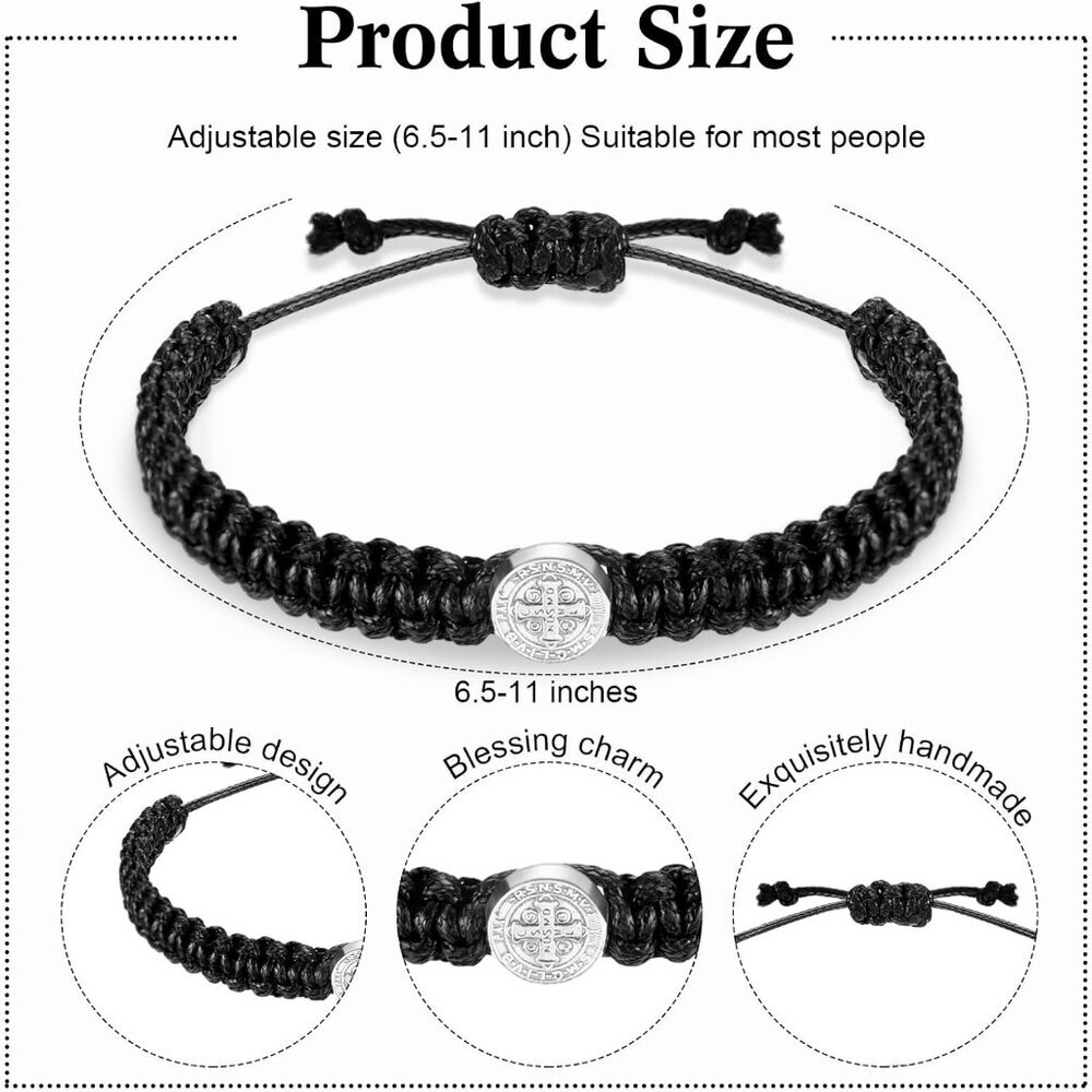 20 Pcs Catholic Bracelets Adjustable String Saint… - image 2